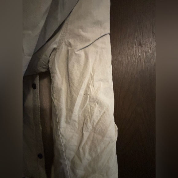 Levis Sherpa Canvas Denim Jacket Mens Large Beige Trucker Snap Button - Picture 5 of 9